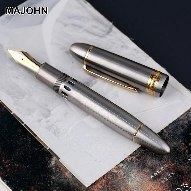 

MAJOHN Ti-P141 Поршень из титанового сплава Перьевая ручка Металлический молоток Версия с узором Школьные канцелярские принадлежности PK P140 P136