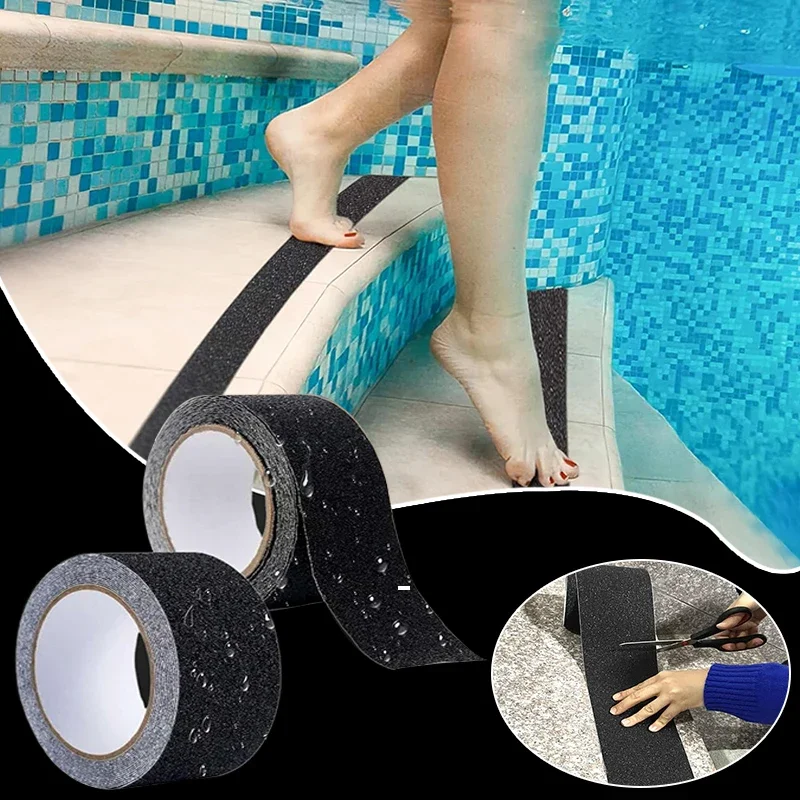 2.5/5.0CM x 5M Heavy Duty Anti Slip Tape Waterproof Outdoor Grip Tape For Stair Steps Ramp Skateboards Adhesive Non Slip Strips