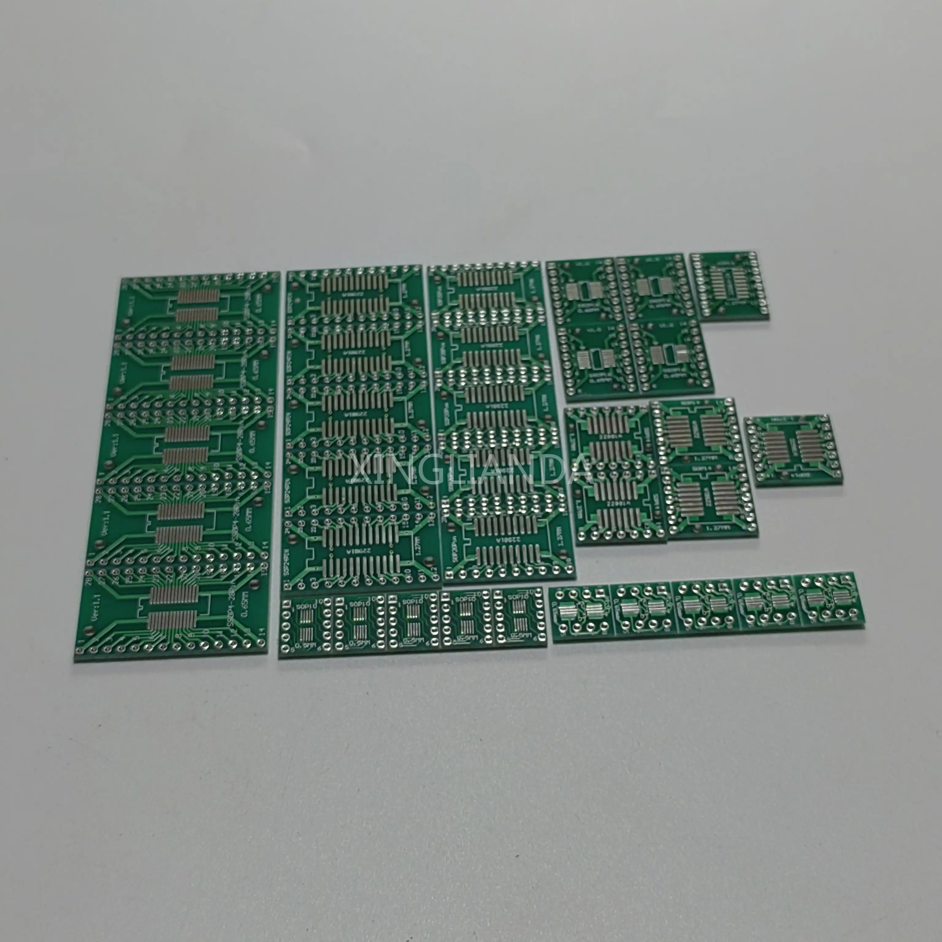 PCB 어댑터 보드 조합 세트, SMD-인라인 7 변환, MSOP10, SOP8, SOP14, SOP16, SOP20, SOP24, SOP 28, 각 5PCs, 35PCs/로트