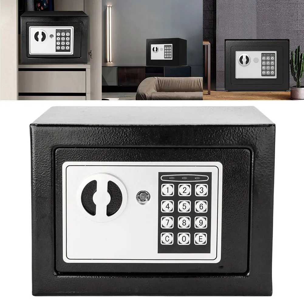 Digital Safe Box with Keys Electronic Security Box Lockable Password Security Box for Store Money Jewelry Document
