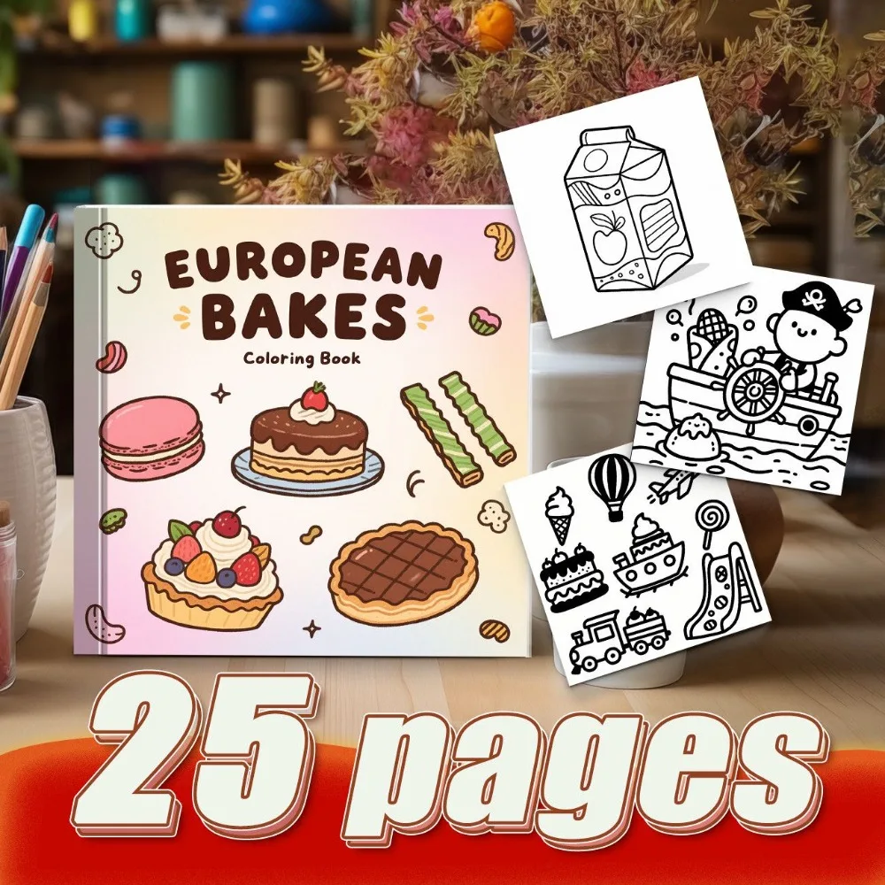 Adult Relaxing Food Coloring Book Dreamy Food Scene Designs For Stress Relief DIY Decoration With Smooth Durable Paper