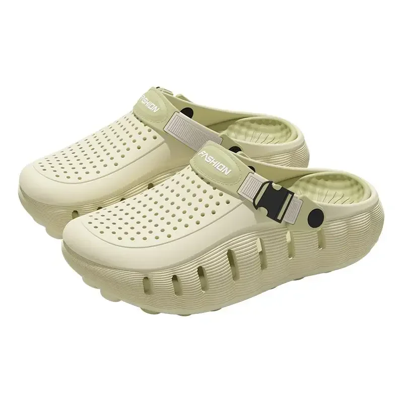 Atmungsaktive Outdoor-Herrenschuhe mit Löchern, Sommer 2026, Weiche Sohle, Cloud EVA, Fahr- und Strandpantoffeln, Rutschfeste Geschlossene Zehenpartie, Gartenschuhe für Männer – Detail 14