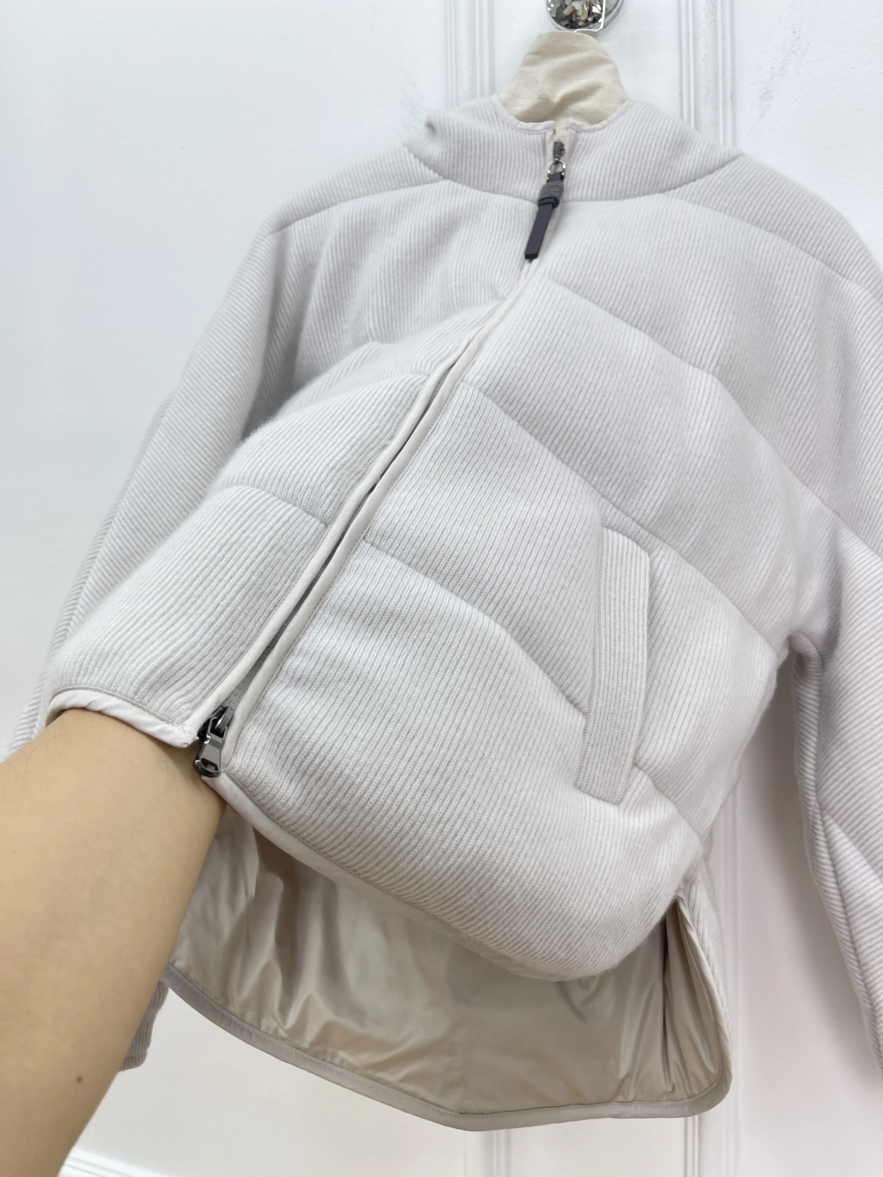 Nueva chaqueta de plumón de ganso con capucha de tela tejida para mujer, Tops informales modernos y versátiles