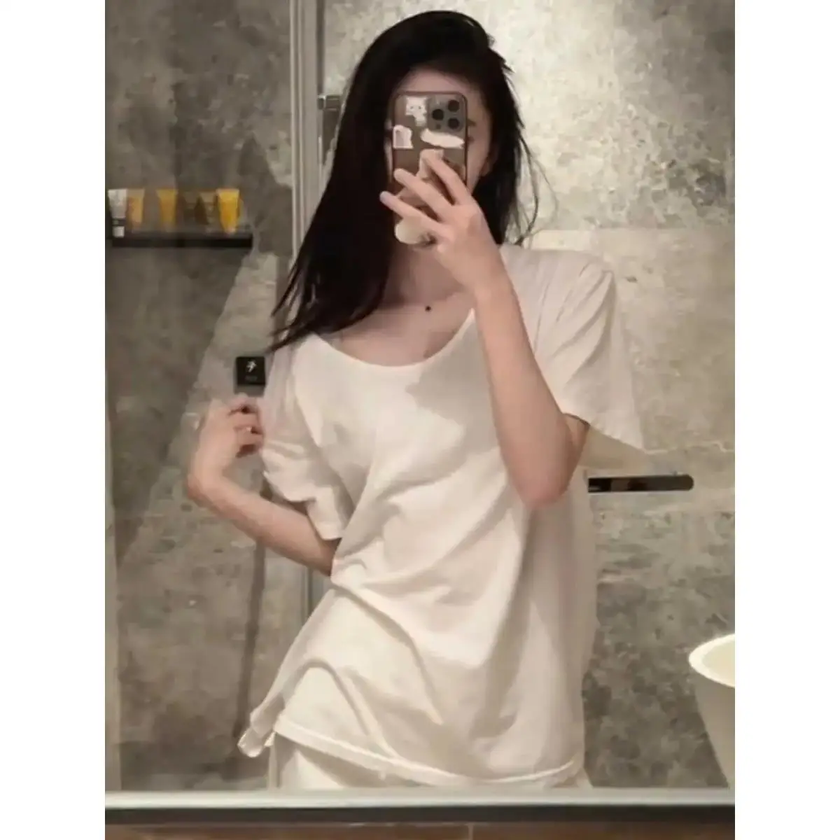 

Lazy Wind Short-sleeved T-shirt Women's Summer U-neck High Street Loose on Clothes