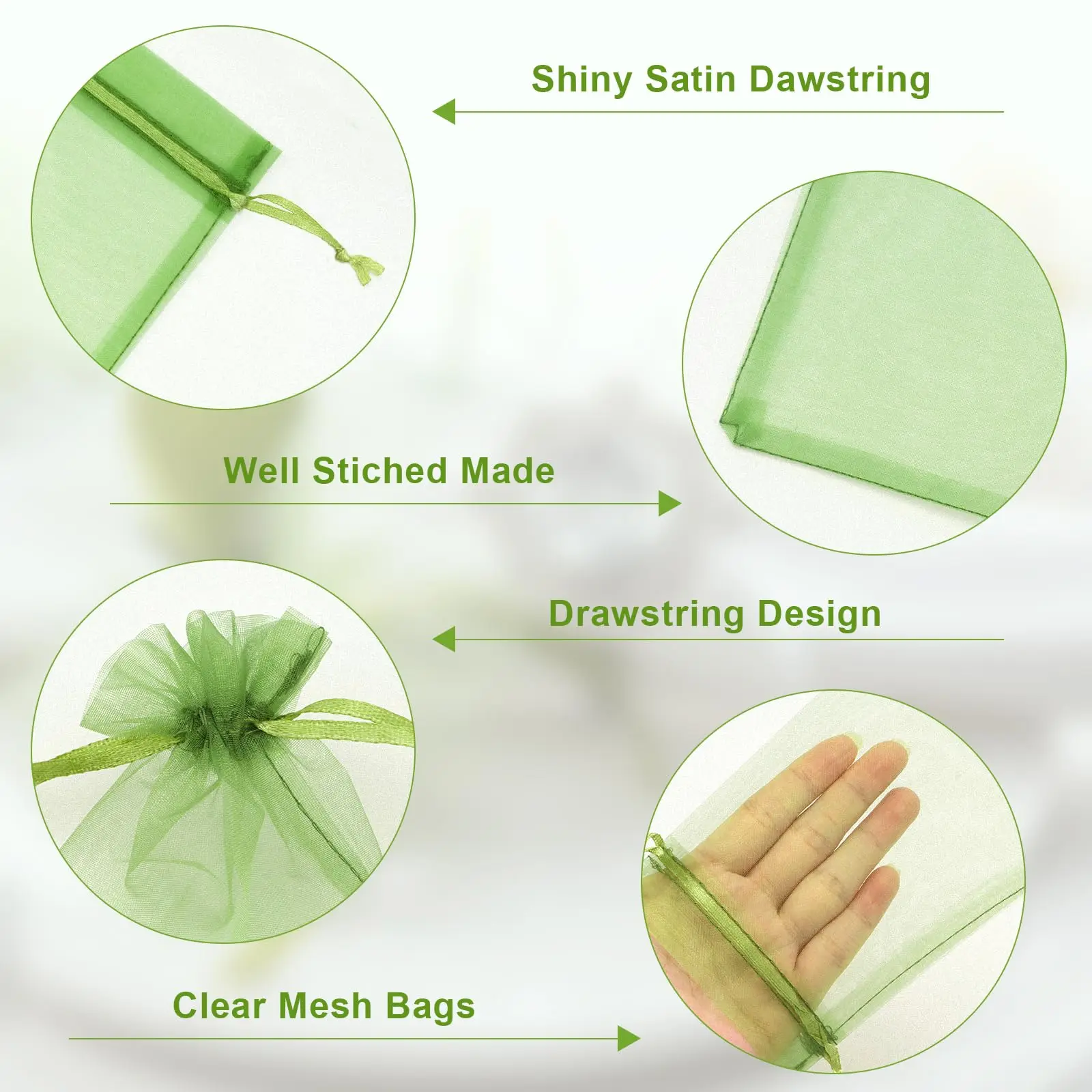 Fruit Protection Bags 50/100Pcs Garden Fruit Netting Bags With Drawstring Plant Cover Mesh Bag for Plant Fruit Flower Vegetables