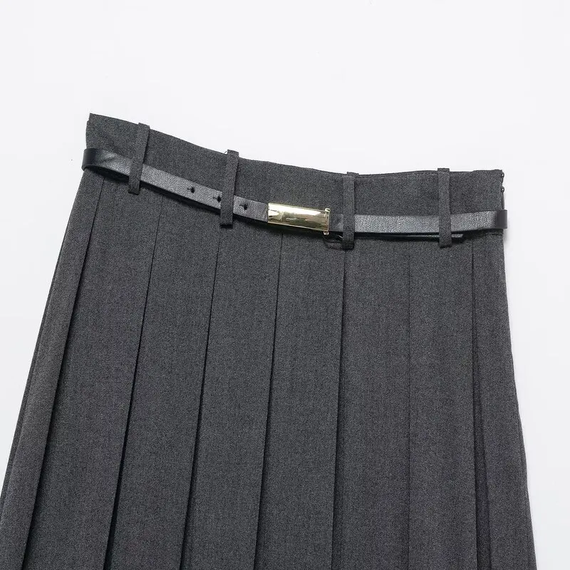 شتاء جديد وصول المرأة Faion تصميم عالية الخصر مربوط مطوية تنورة السراويل تنوعا Ci تخفيف عالية الخصر مطوي تنورة