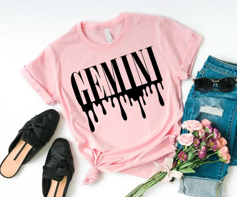 

Gemini File birthday party Tshirt Female Clothing 100%Cotton Womenshirt Short Sleeve Top Tees Harajuku Streetwear Drop Shipping