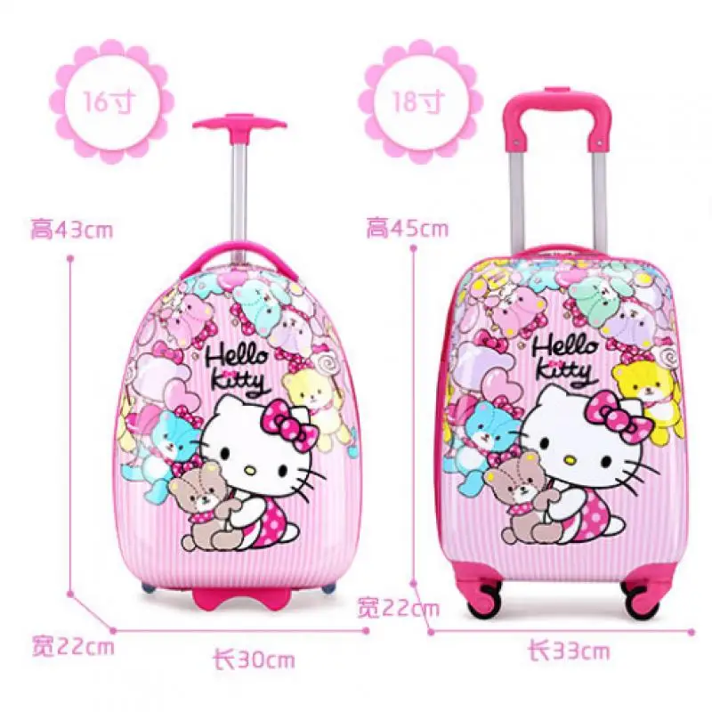 Hello Kittys Suitcase Child Boy Girl Gift Cute Sanrios Anime Figure Kuromi Kawaii Cartoon Large Capacity Portable Trolley Case