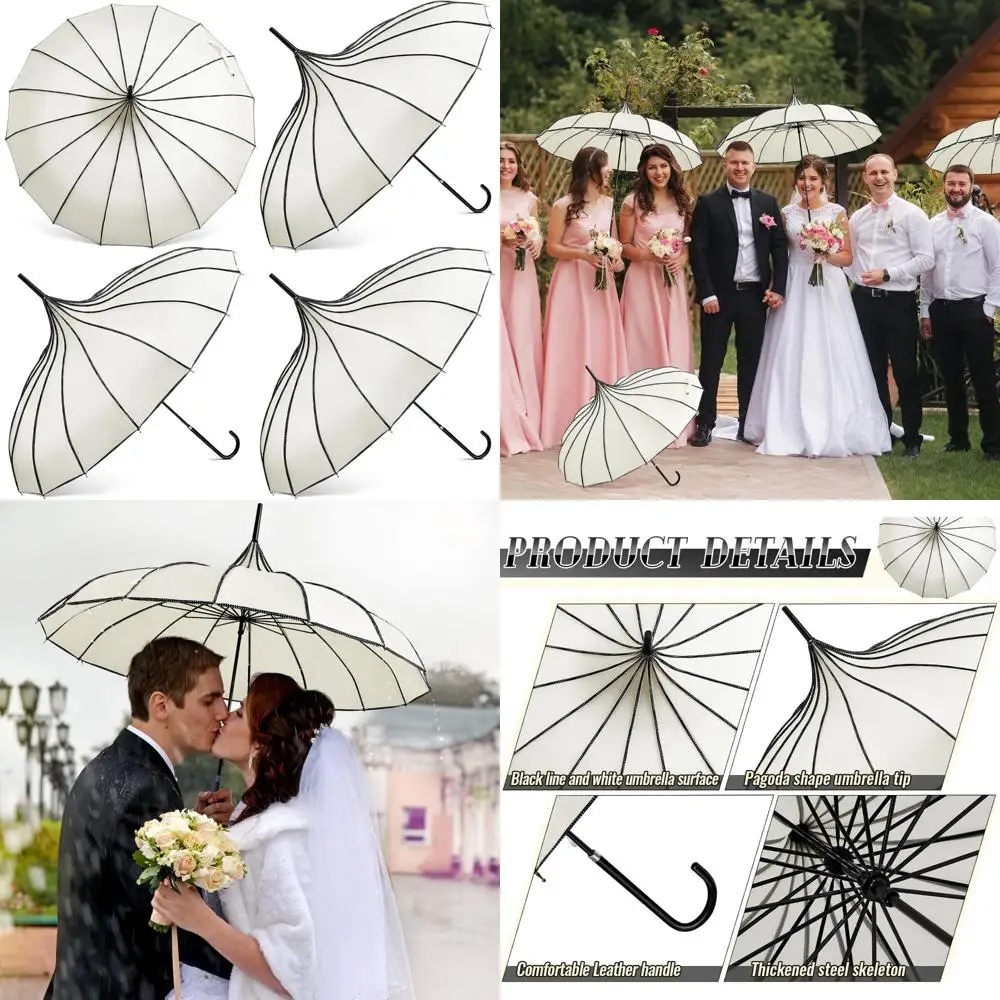 

Large Gothic Style Sun Protection Parasol - Old-fashioned Women's Long Handle Gothic Umbrella for Outdoor Shade