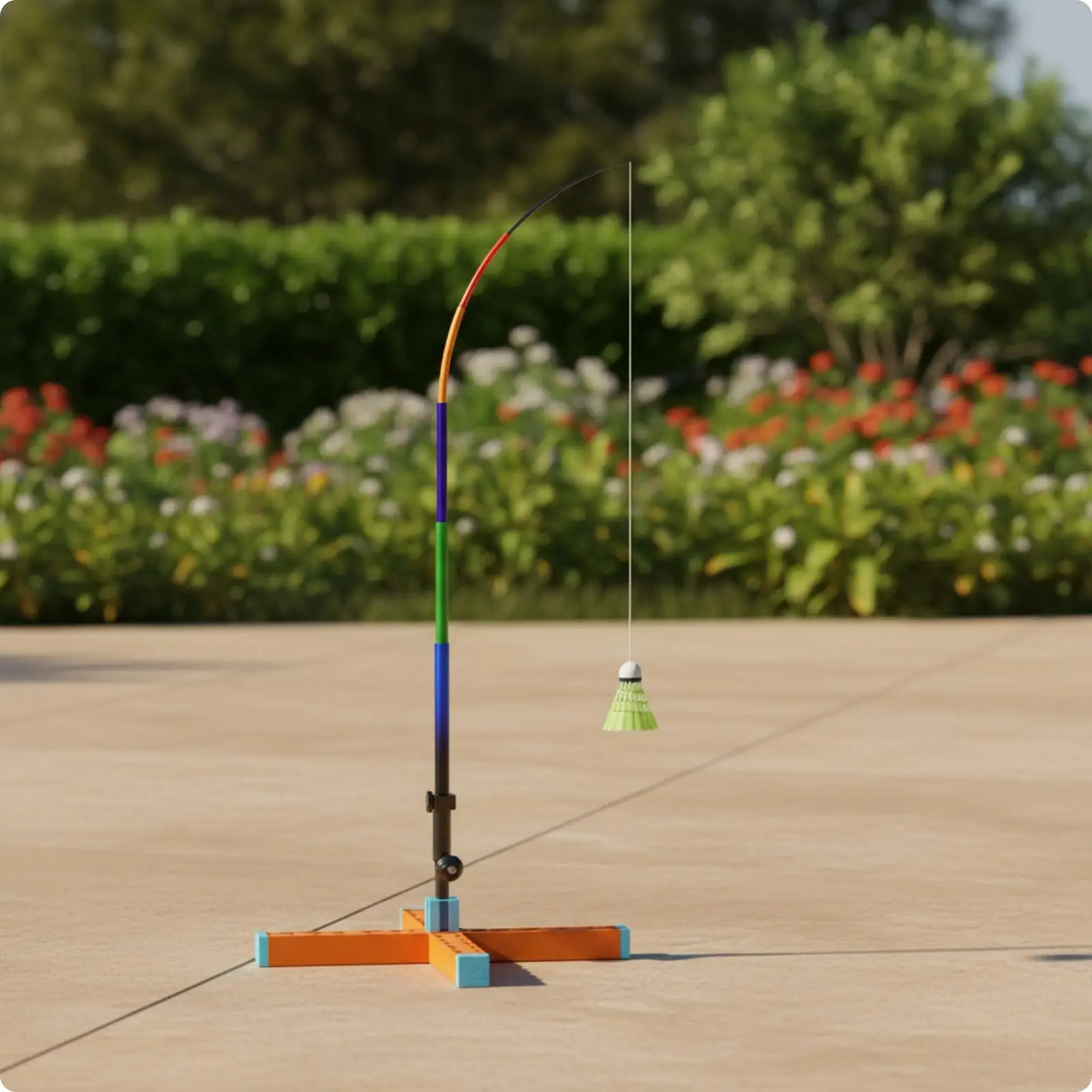 Portable Badminton Return Trainer with Water Fillable Base for Home Backyard Stroke Drills