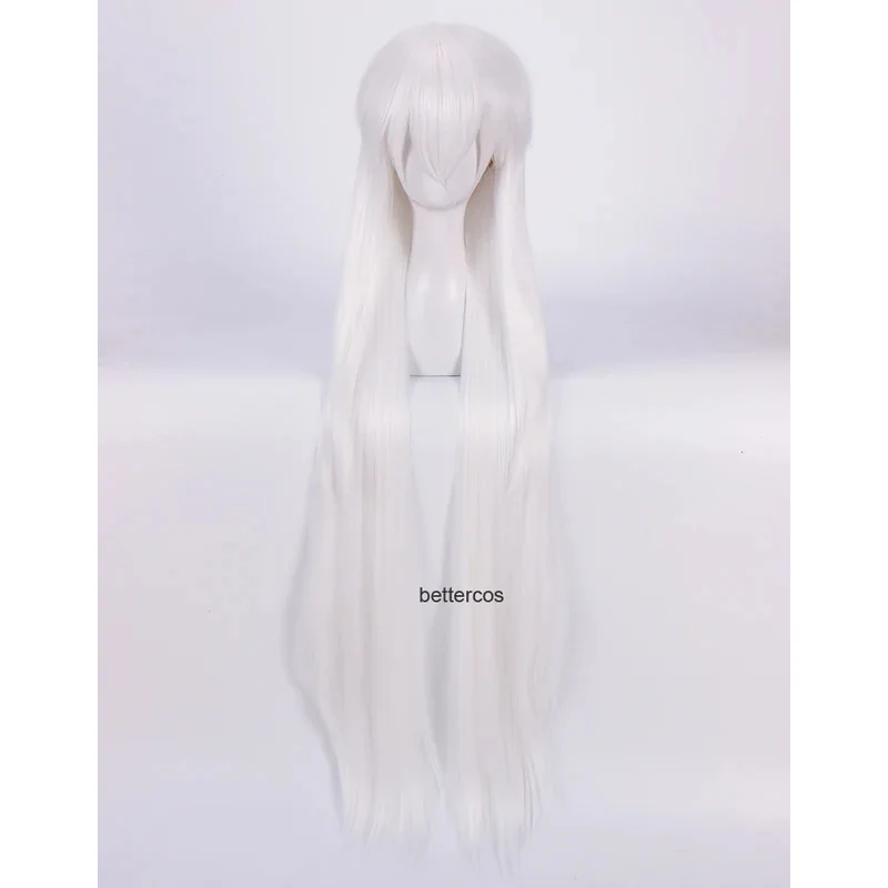 Inuyasha Sesshoumaru Cosplay Wigs 100cm Long White Styled Heat Resistant Synthetic Hair Wig   Wig Cap