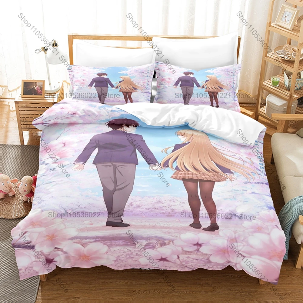 The Angel Next Door Spoils Me Rotten Season Bedding Set Duvet Cover + 2 Pillowcases Mahiru Amane Sweet Romance Anime
