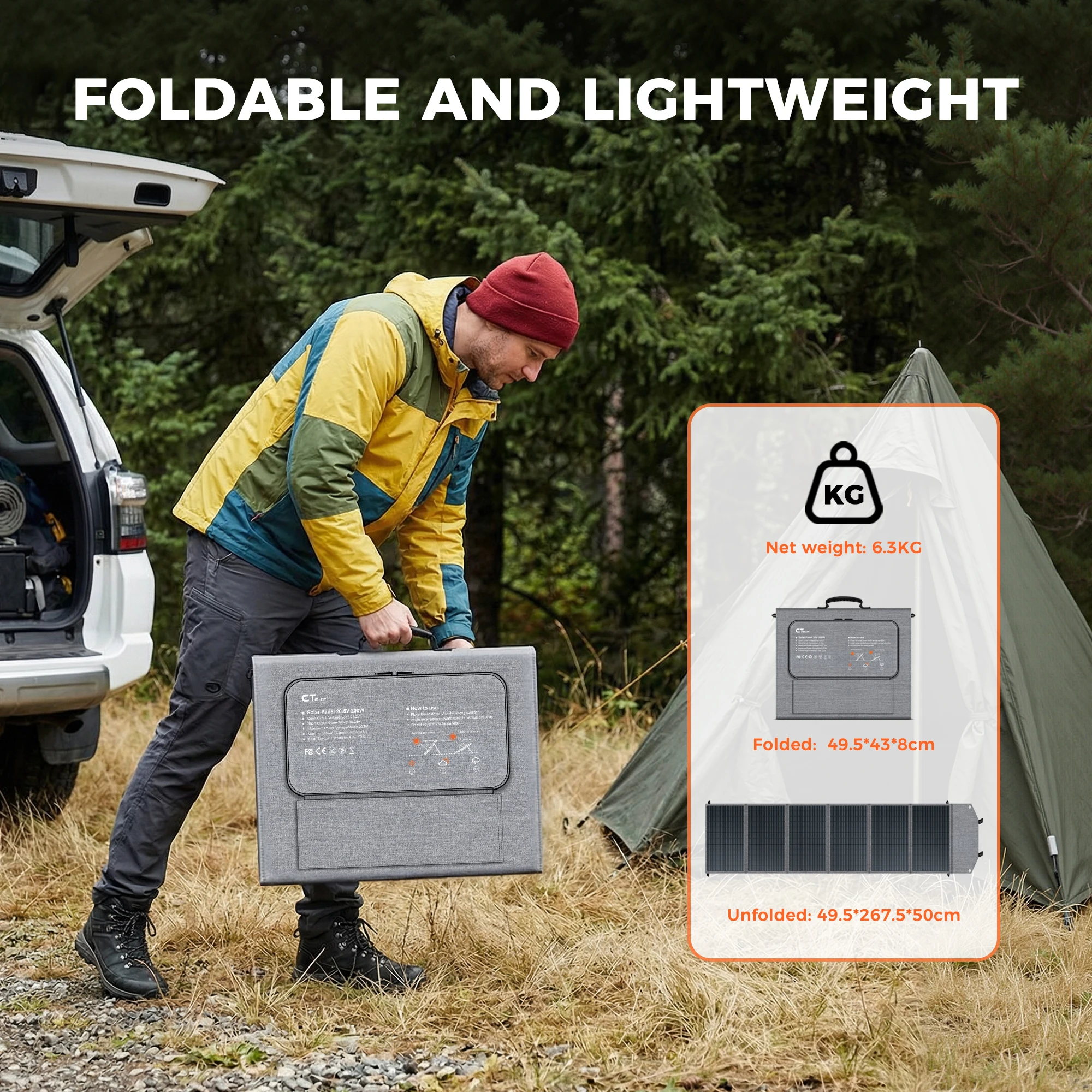 CTOLITY 200W แผงโซลาร์เซลล์แบบ - Folding Solar Panel บทวิจารณ์และราคา
