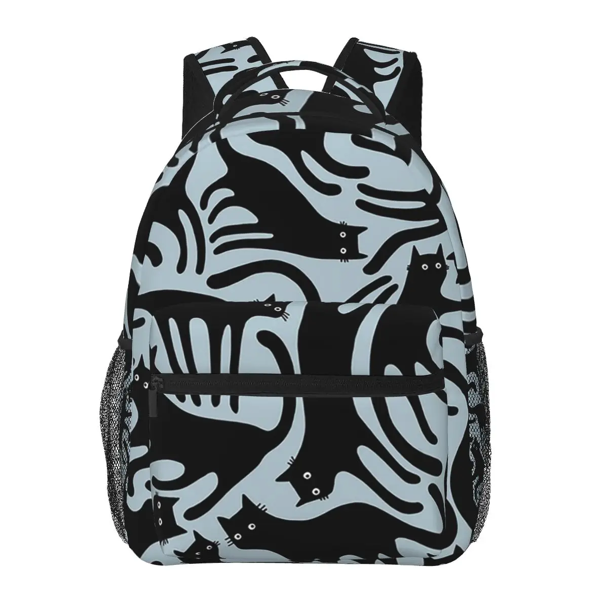 

Cartoon Black Cat Pattern Student Backpack School Bag Hiking Travel Daypack for Men Women Fashion Bookbag Shoulder Bags
