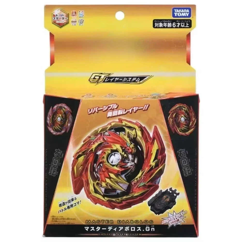 

Original TakaraTomy Whipping Top Bey GT B-155 starter Master Diabolos.GN Spinning Top Toys For Boys B-155