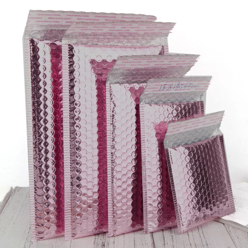 10 Rose Gold METALLIC Bubble Mailers Envelopes Gift Self-Sealing Envelopes