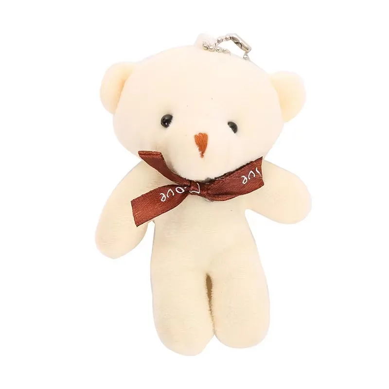 10pcs/pack 12cm Mini Bow Tie Teddy Bear Pendant Plush Toy Colorful Teddy Plush Keychain image 2