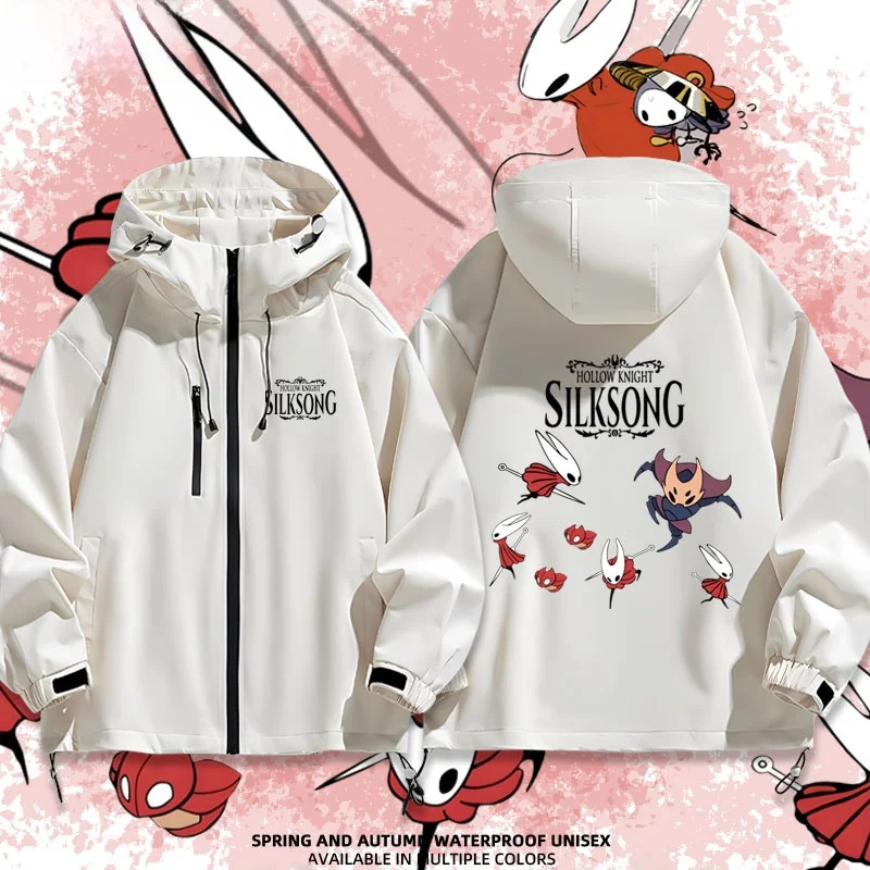 

Куртка-ветровка Collaboration Hollow Knight Game Song of the Tear, удлиненная, для активного отдыха, повседневная, водонепроницаемая, из полиэфирного волокна