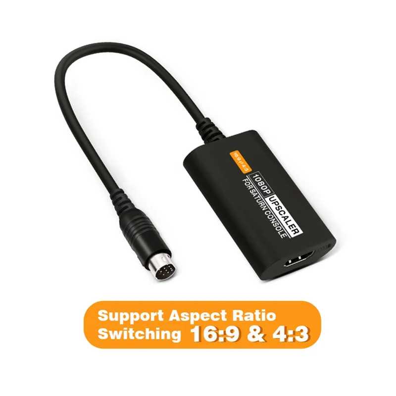 

AB97-For Sega SS Saturn -Compatible Converter Saturn 16:9/4:3 S-Video Input 1080P Adapter