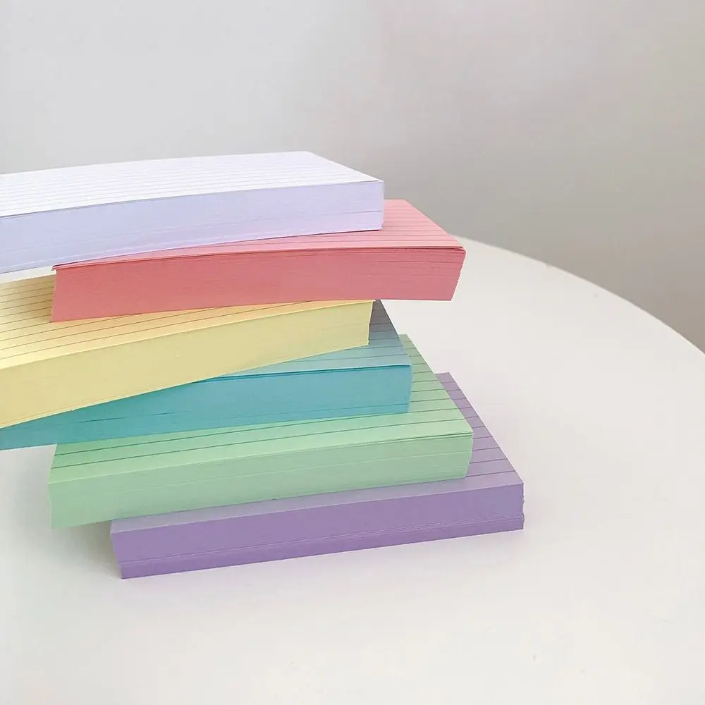 Multifunctional DIY Index Cards Horizontal Line Colorful Notepad Pocket Paper School Office Accessories Note Cards Writing Paper