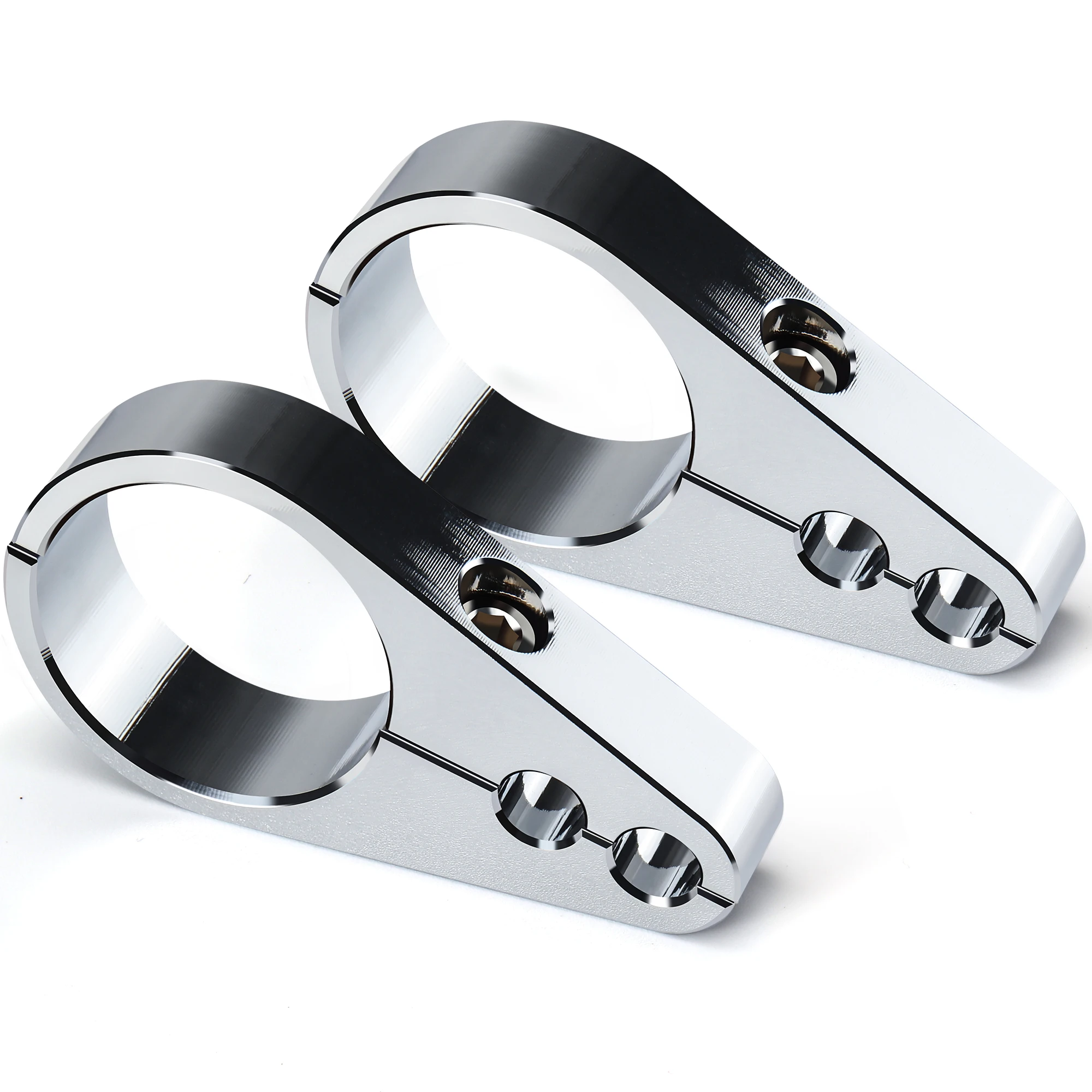 

1/1.25/1.5" Handlebar or Frame Mount Dual Hole Throttle Clutch Cable Brake Line Clamp Universal for Harley and Other Motorcycles