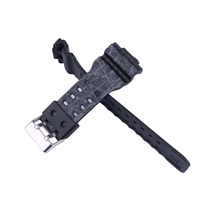 Resin watch strap 16mm for Casio GD GA110 GAX GLS-100 120 130 700 140 150 710 8900 rubber watch band camouflage wristband