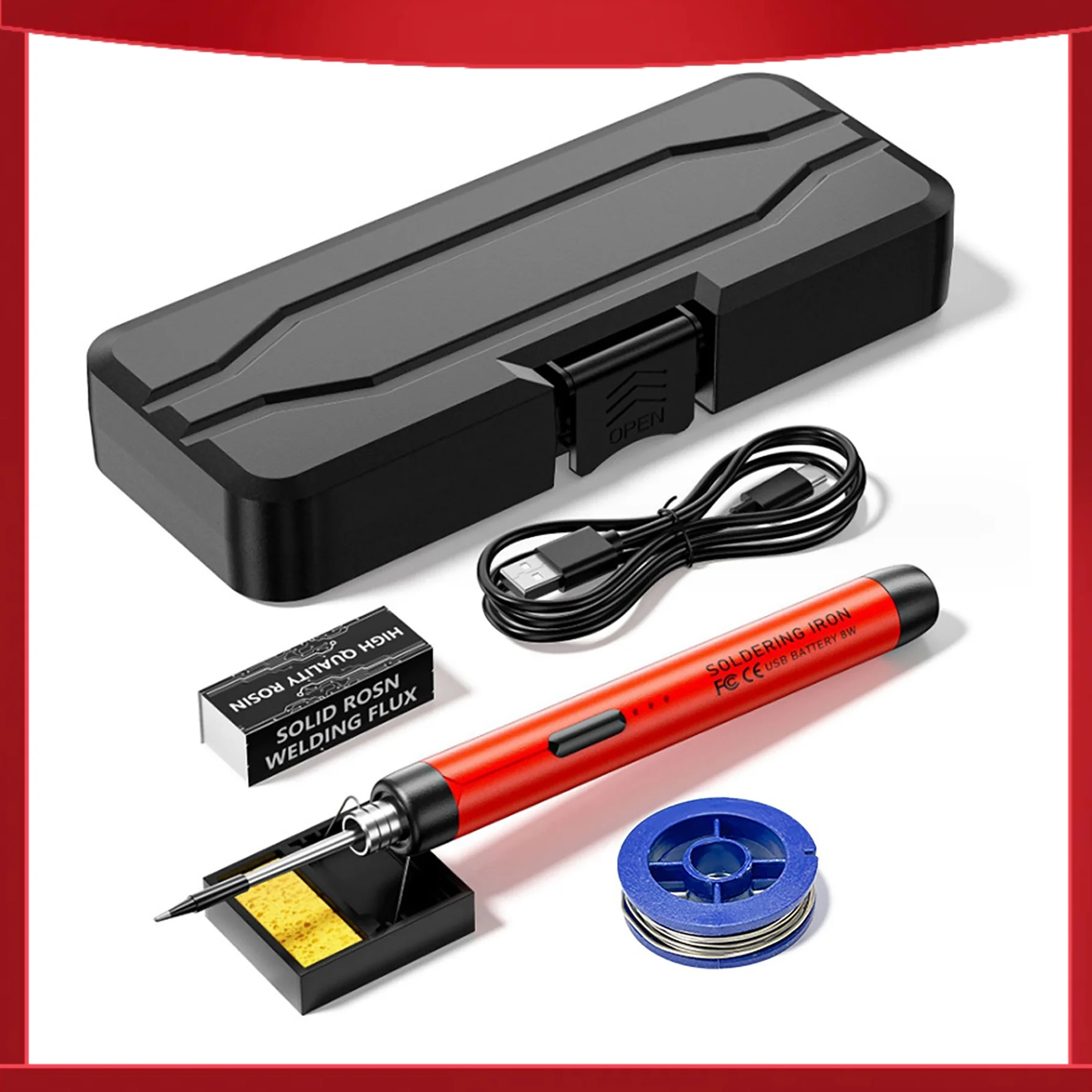 USB Portable Intelligent Electric Soldering Iron Multifunctional Soldering Welding Pen with 300-450℃ Temperature Adjustment