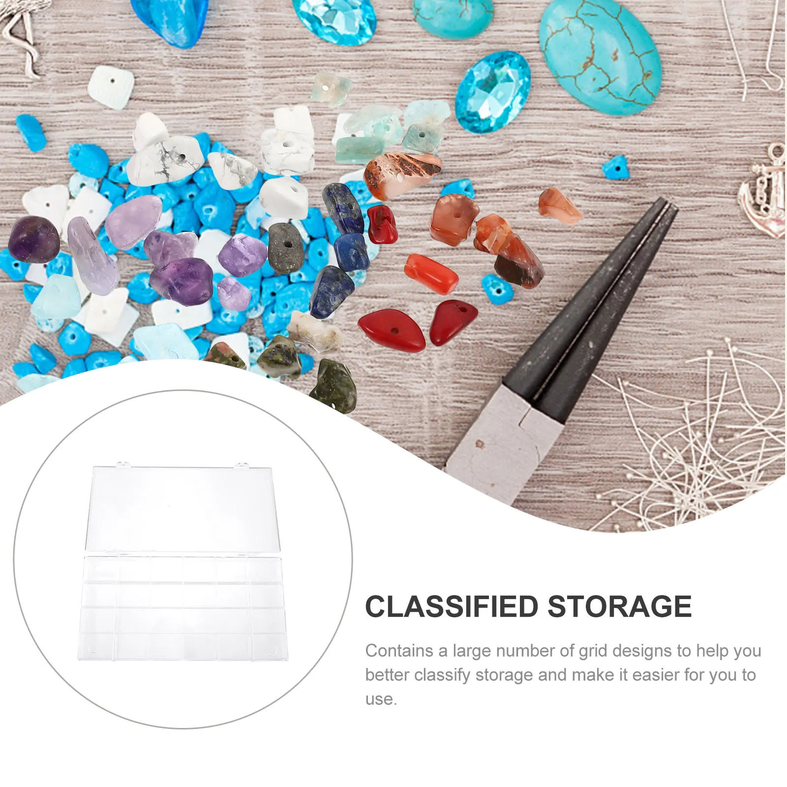 

Acrylic Storage Box Transparent Nail Organizer Fake Manicure Case False Nail Display Tray Multiple Grids Manicure Tools