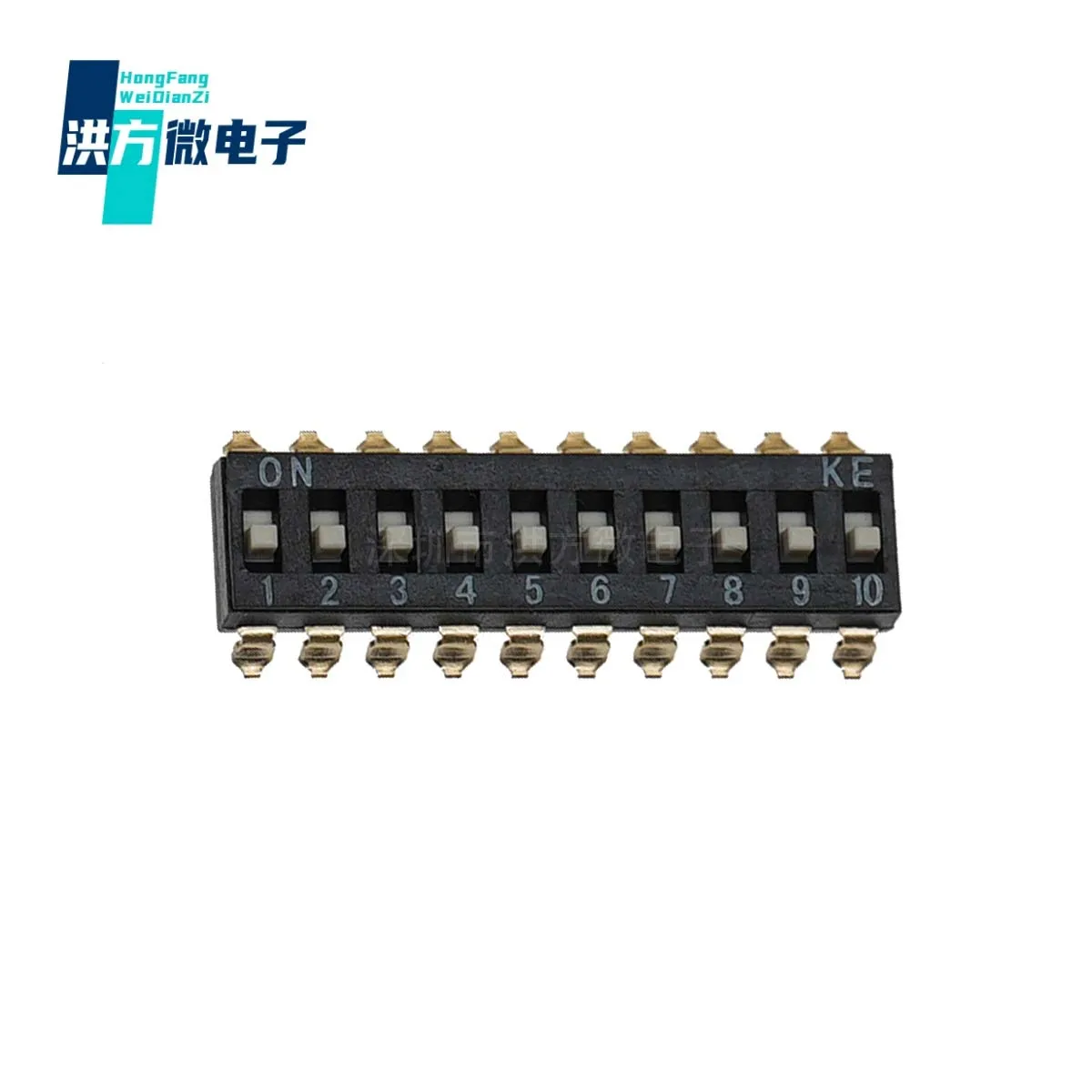 

5PCS original, dial switch,2.54mm spacing,KE，SMD， Gull wing shape, high stem, gold plating,10-position switch,model:DSIC10LSGET