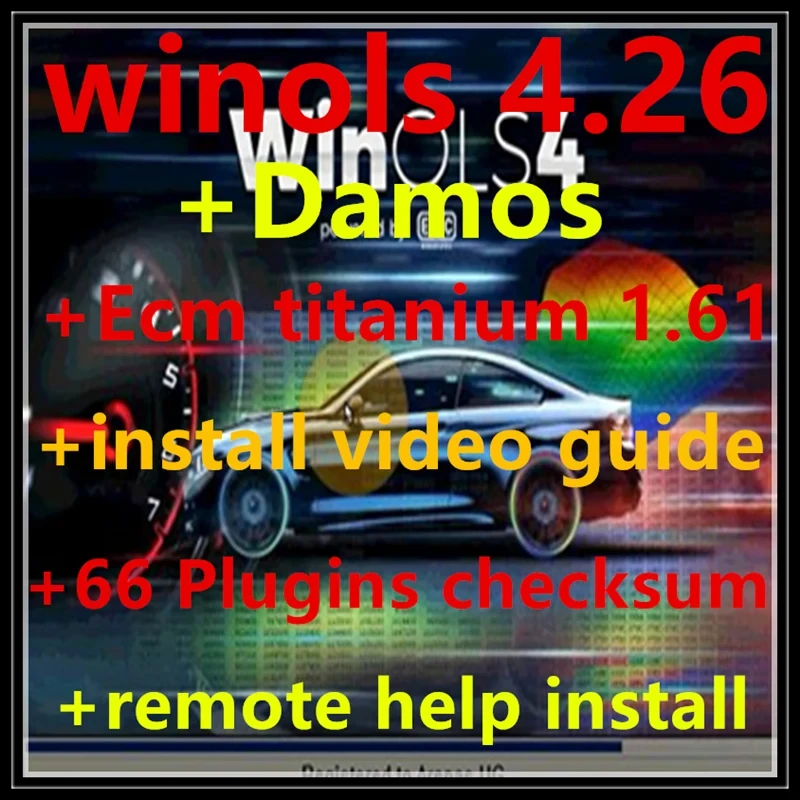Winlos 4.26 مع 66 Plugins Checksum ECU إعادة رسم القراءة 2021 Damos File + Ecm titanium 1.61 + IMMO SERVICE TOOL V1.2 Software
