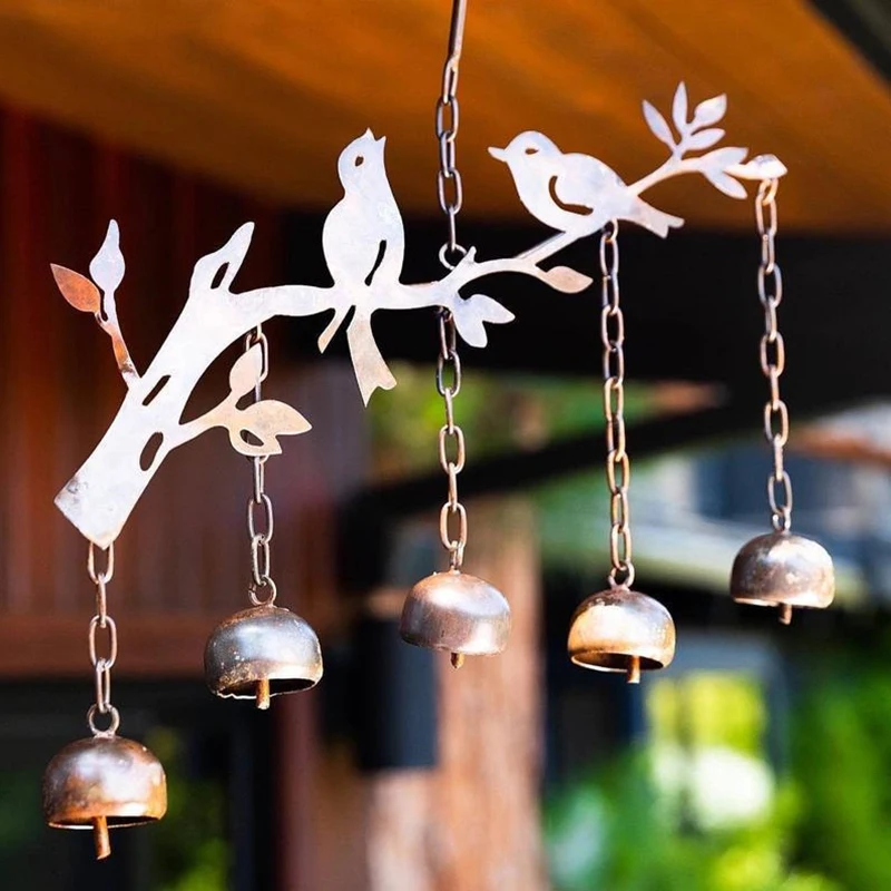 Birds Bells Wind Chime Garden Metal Wind Bell Garden Home Decoration Room Decoration Wind Chimes Garden Ornaments Outdoor