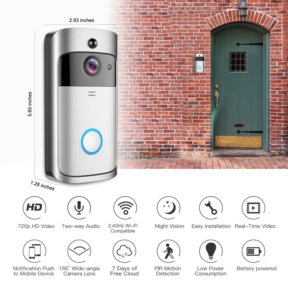 Waterproof High Definition Small Doorbell Wireless Walkie-talkie Intelligent Security Ring Wireless Camera Video Doorbell