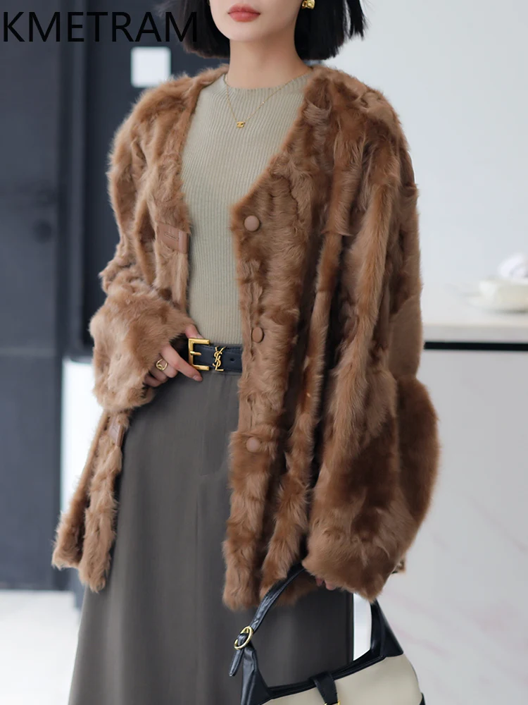 Natuurlijke Wol Schapenvacht Dubbelzijdig Bontjas Vrouw Luxe Omkeerbare Echte Bontjas Hoge Kwaliteit Winterkleding 2025, Fourrure