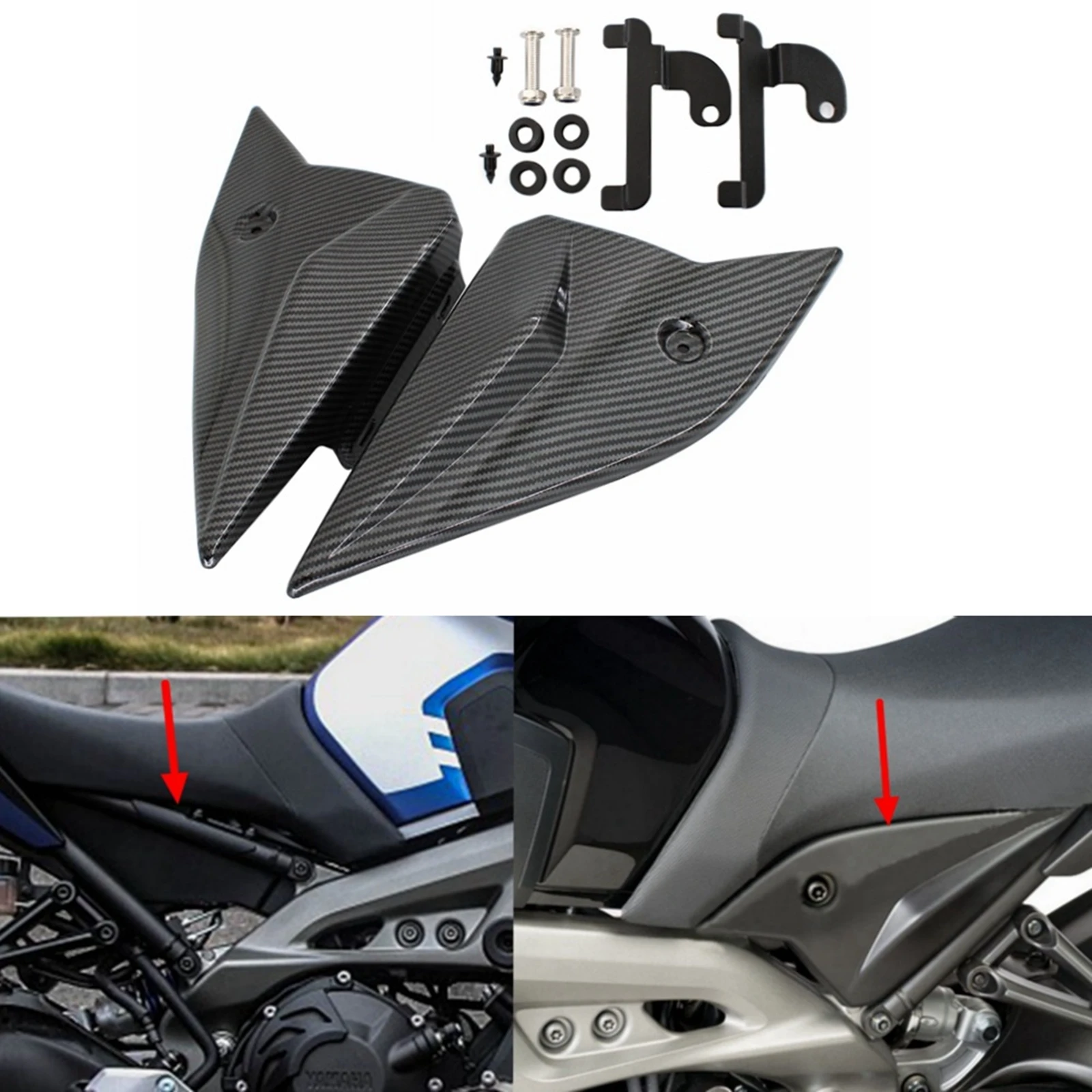 

Motorcycle Seat Side Panel Cover Fairing Kit Guard Plate For YAMAHA MT-09 FZ-09 2014-2020