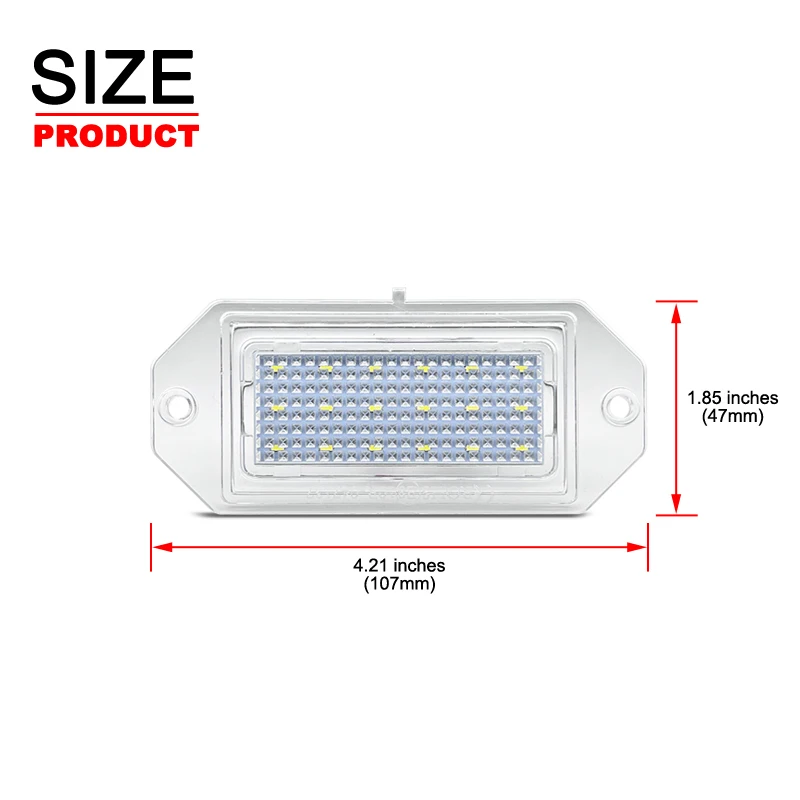 2Pcs For Volvo 850 940 960 S90 White LED Number License Plate Light