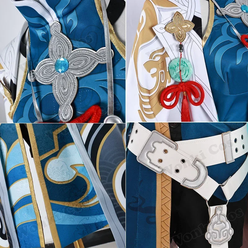 أزياء ستار ريل Feixiao التأثيرية فاي شياو شعر مستعار أحذية تنكرية للرجال ملابس الحفلات ملابس لعب الأدوار