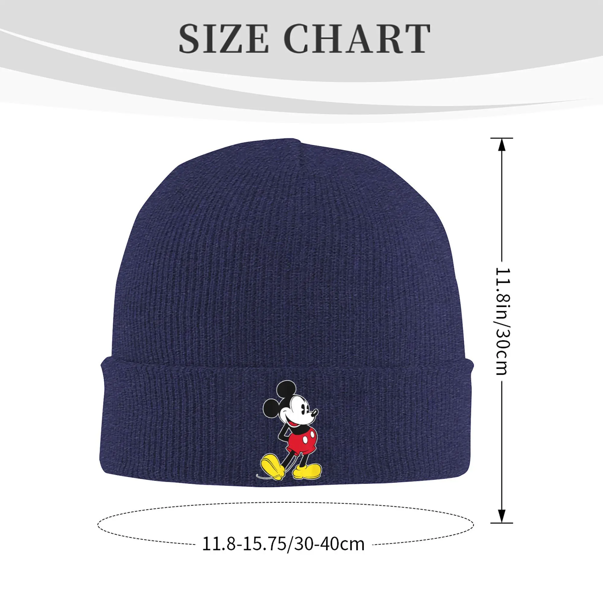 Disney Mickey Mouse Classic Pose Merch Winter Beanie For Unisex Skullies Knitted Caps Cartoon Beanies Skullies