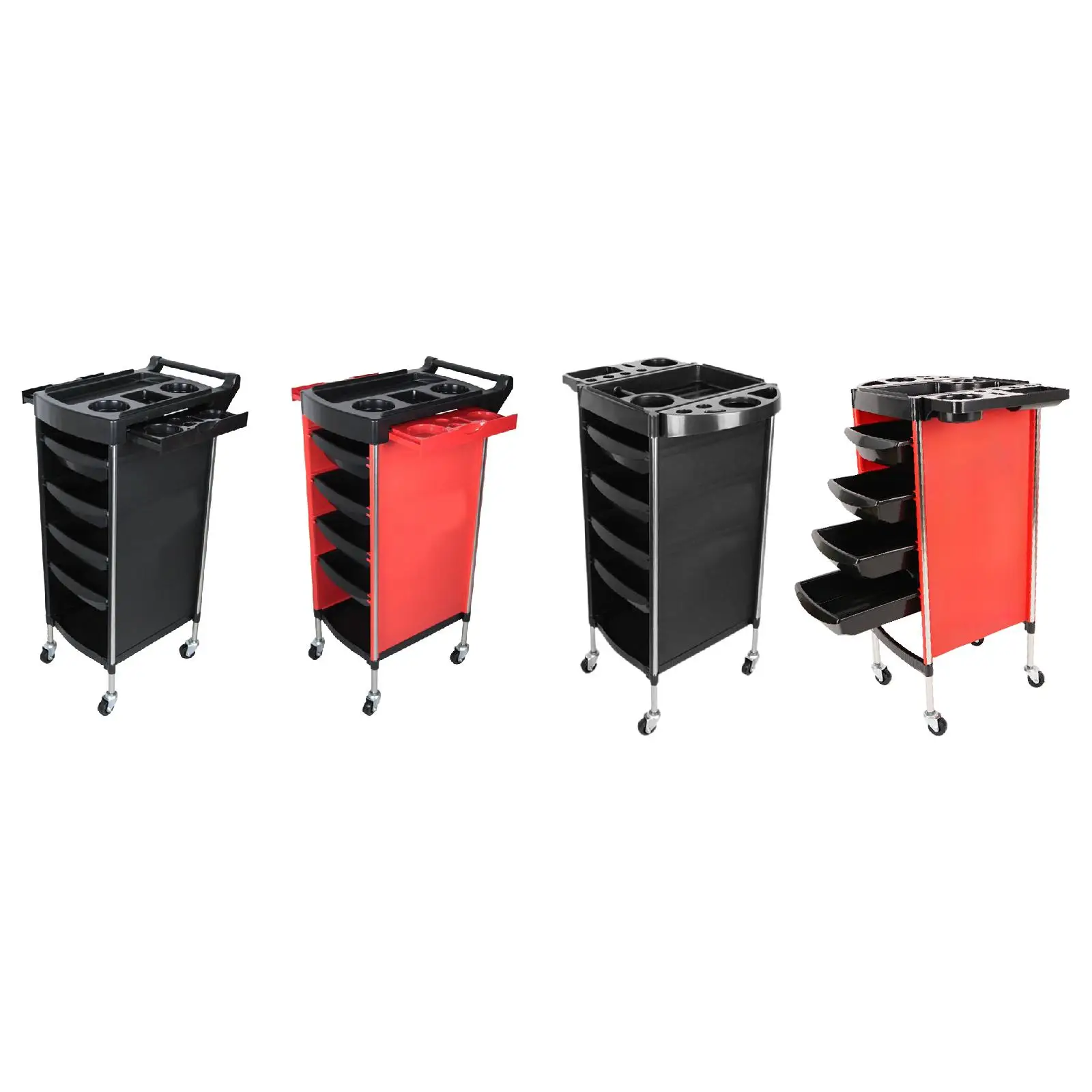 รถเข็นอุปกรณ์เสริมสวยเคลื่อนที่ รถเข็นถาดเสริมสวยแบบมีล้อ สำหรับร้านเสริมสวยและสปา