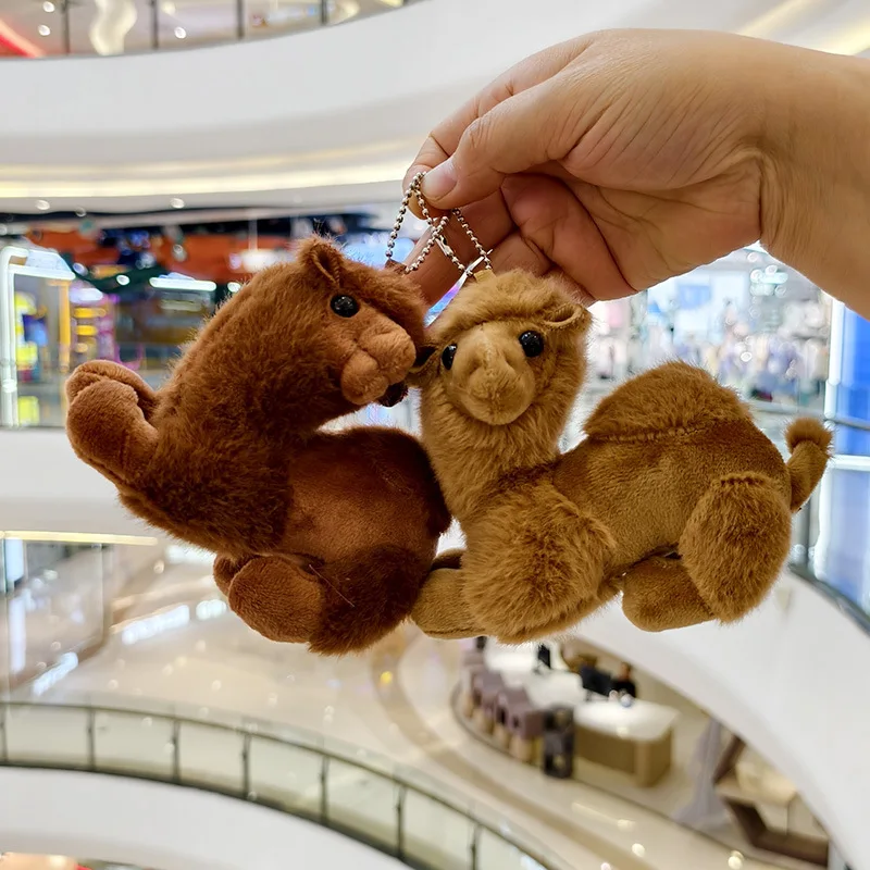 12 سنتيمتر الكرتون الجمل دمية ألعاب من نسيج مخملي المفاتيح المدرسية دمية قلادة حقيبة سيارة حلقة رئيسية سحر لينة محشوة ألعاب حيوانات الهدايا الإبداعية