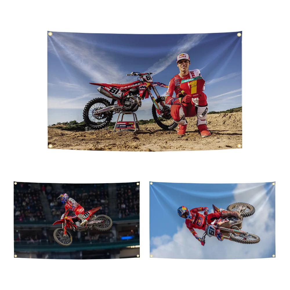 90x150cm G-GasGas Factory Racing Jorge Prado Motorcycle Flag Polyester Digital Printing Banner Home Outdoor Decoration Tapestry