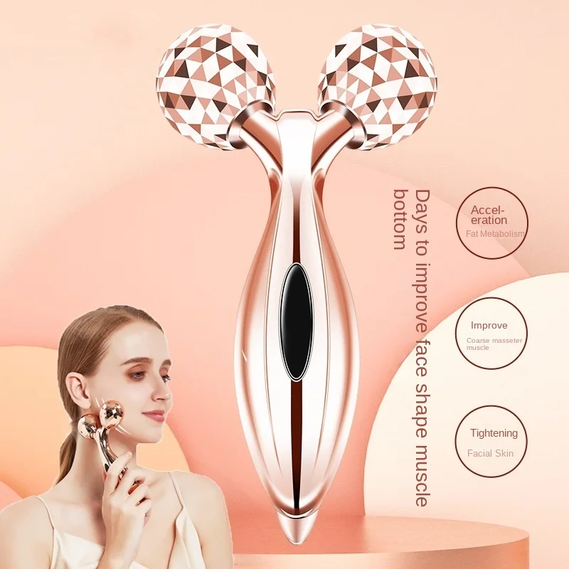 Roller massager beauty skin firming solar micro current facial body kneading massage Y-shaped portable facial lifting massage