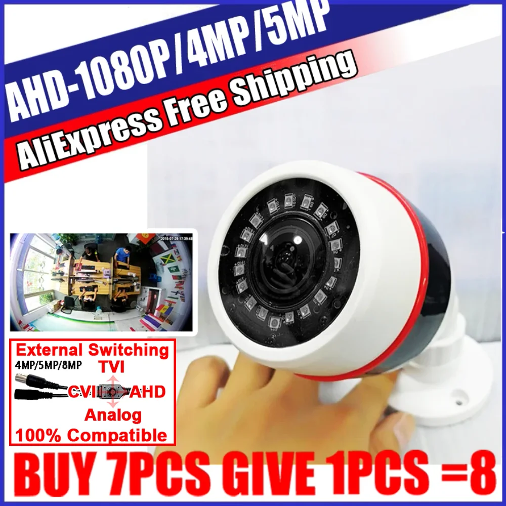 IMX326 Security 5MP 1080P Surveillance Fisheye CCTV HD Panoramic AHD Camera 1.7MM Wide Angle Night Vision Waterproof Outdoor