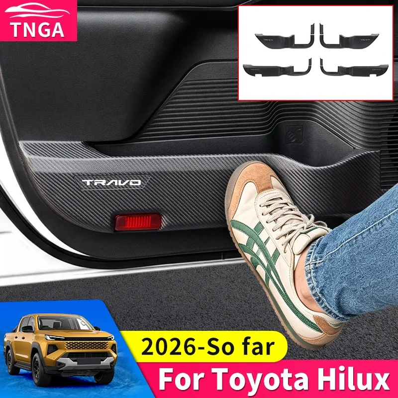 

For 2026 Toyota Hilux SR SR5 Car Door Anti Kick Protection Panel Scratch Resistant Interior Decoration Auto upgrade Accessories