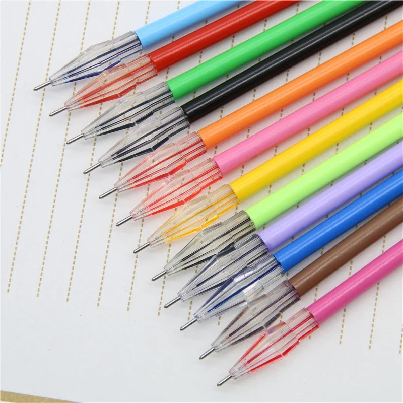 12 개/갑, 다이아몬드 헤드 공장 직접 크리에이티브 편지지 캔디 컬러 젤 펜 리필 코어 0.38mm 12 색