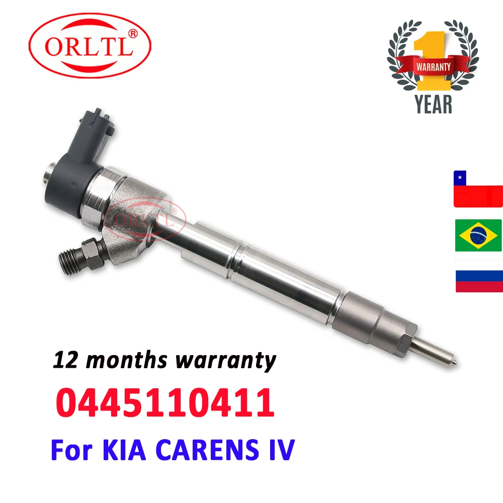 

ORLTL New 0445110411 Common Rail Fuel Injector 0 445 110 411 Diesel Injectors for KIA CARENS IV