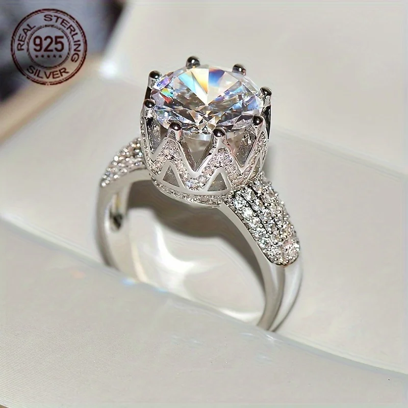 

Модный дизайн, винтажные кольца с короной из стерлингового серебра 925 пробы, женское обручальное кольцо, роскошные ювелирные изделия для банкета и вечеринки