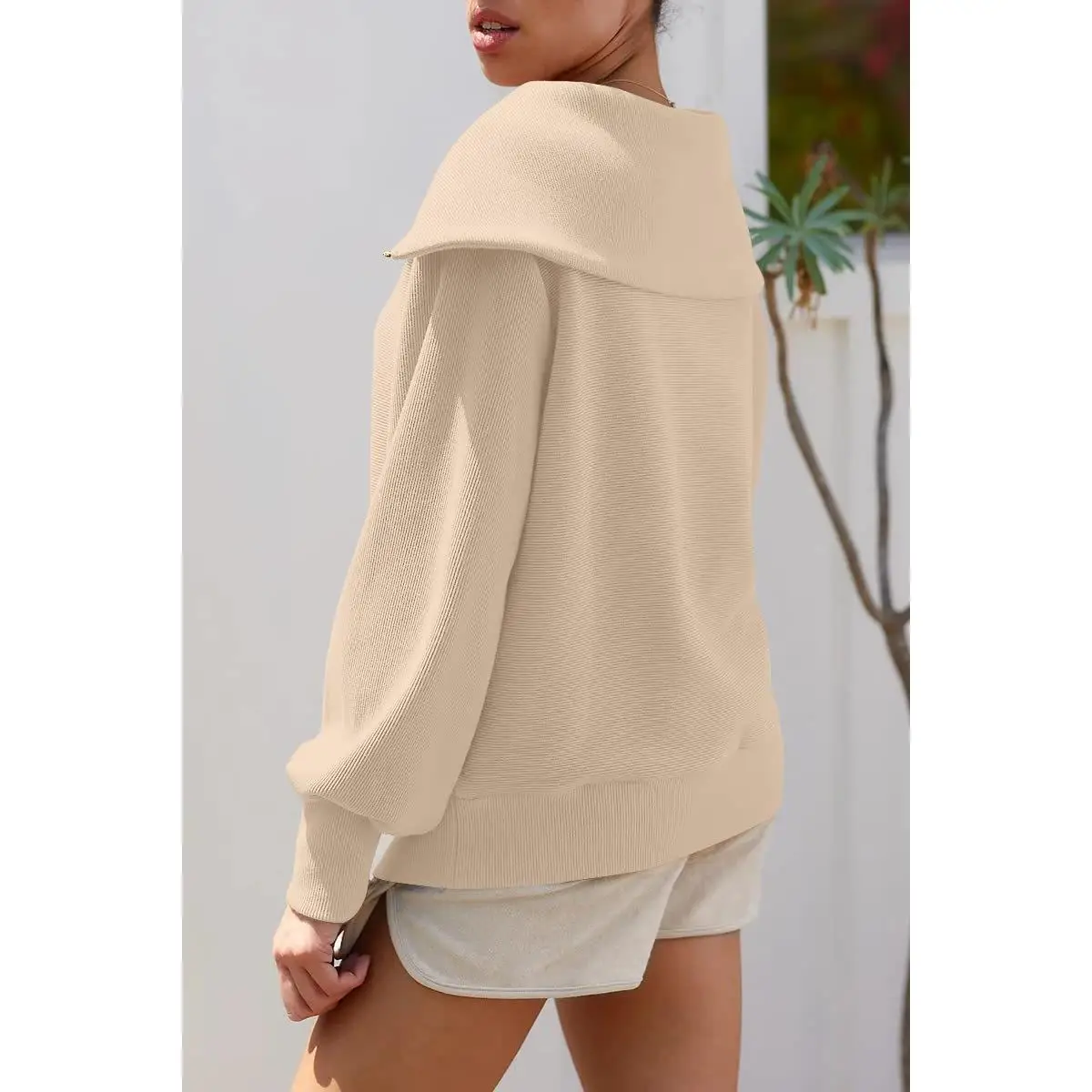 Moletom feminino com zíper de lapela longo sve street sle cor algodão 00% outono faion top quali vestuário