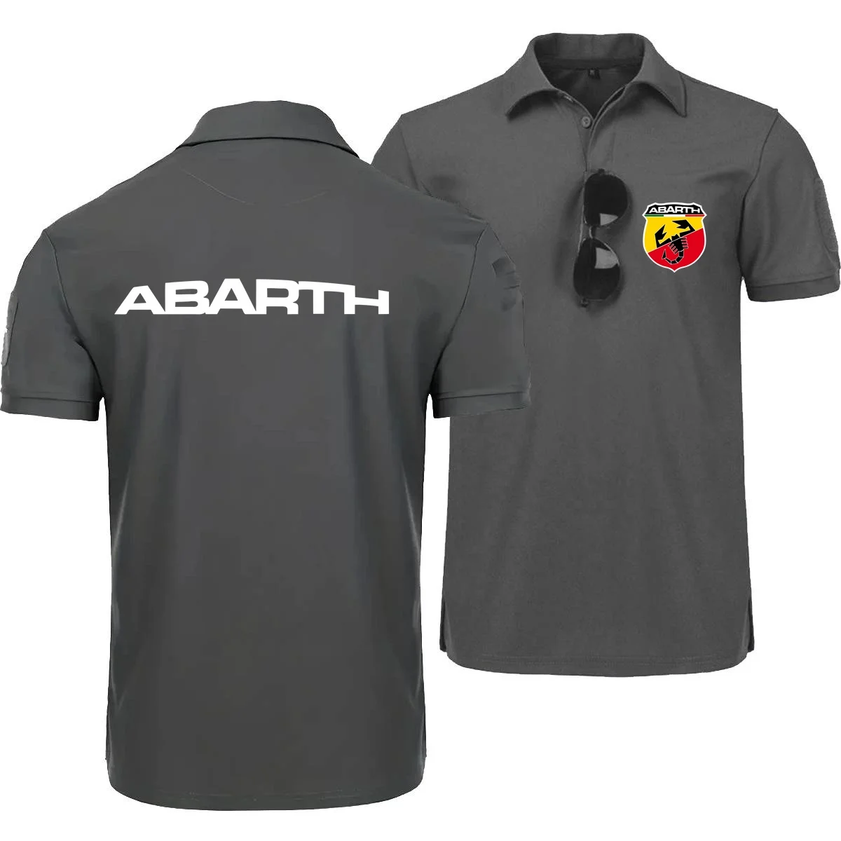 

Novelty AbarthS Scorpion Logo Tactical Military POLO Breathable T Shirt Quick Dry Camping Hiking Fishing Lapel Polos Tee Tops