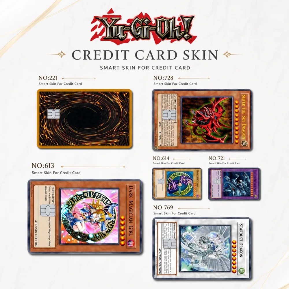 

Yu-Gi-Oh! Anime Credit Card Skin Sticker Waterproof Scratch-Resistant Debit Card Cover Film for Bank Card Transport Card