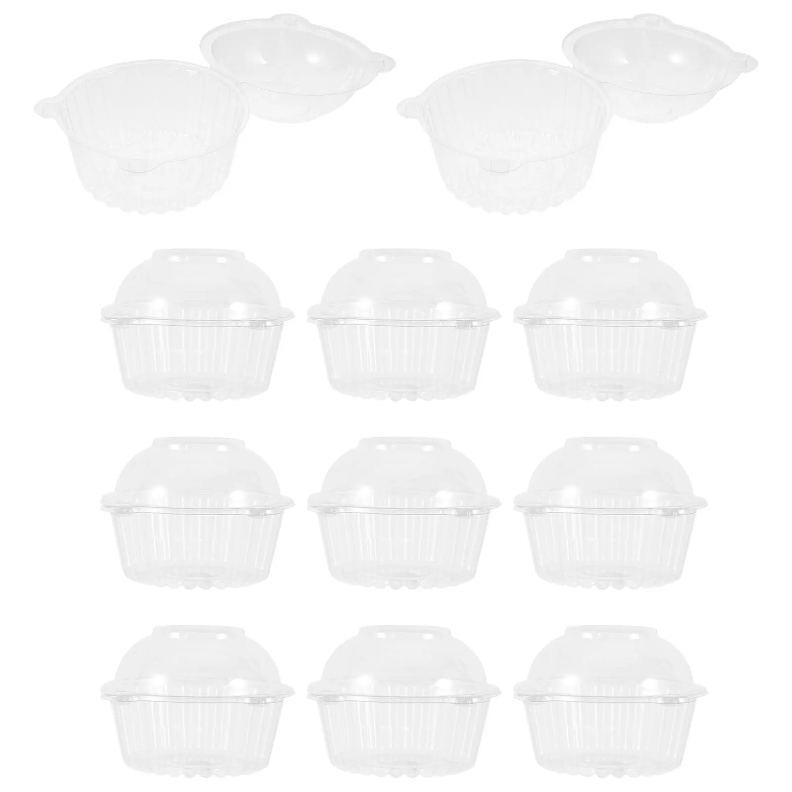 

100Pcs Transparent Cupcake Cake Muffin Box Single Fruit Container for Kitchen Dining Room Food Preservation Display